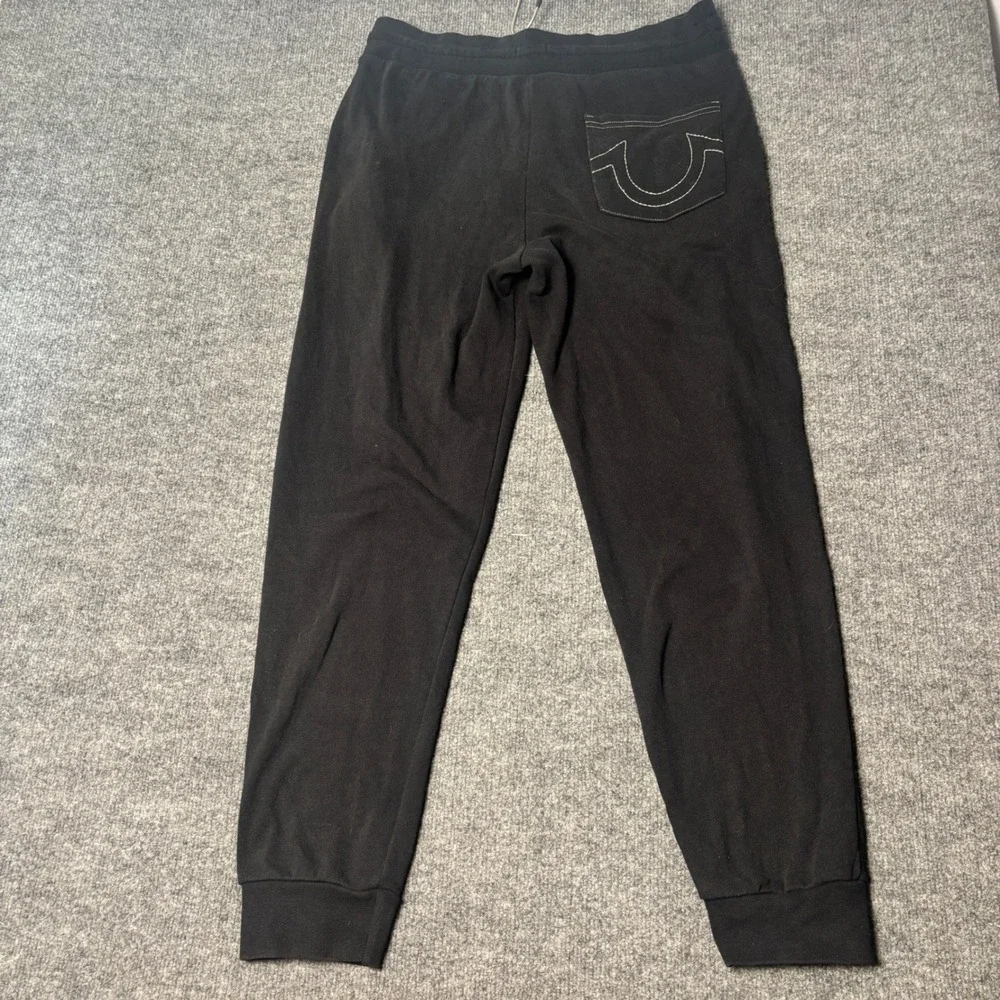 True Religion Men's Large‎ Black Classic Logo Jogger Sweatpants